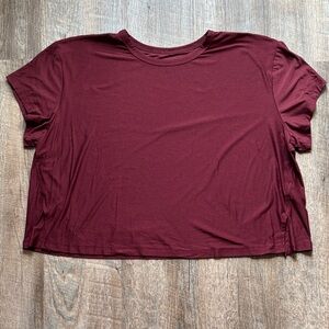 Old Navy Wine Red Boxy Cropped Tee